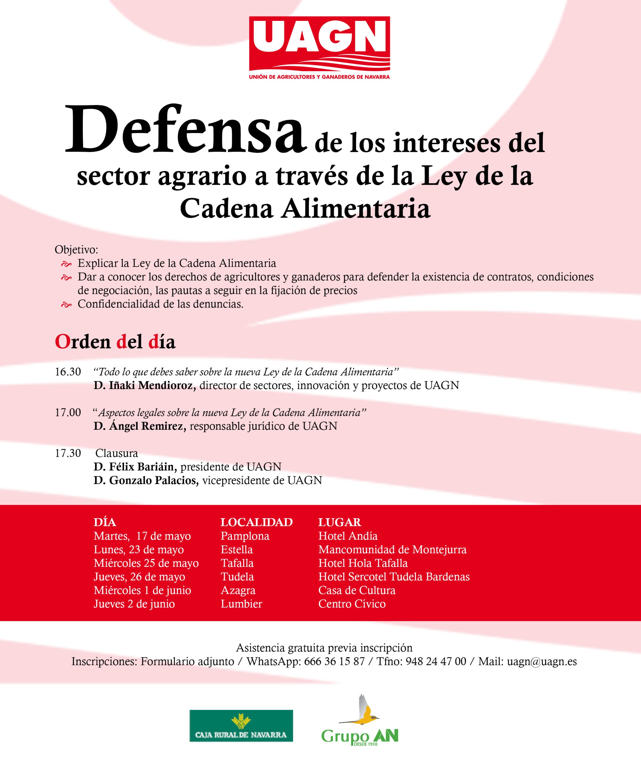 Jornada “Defensa de los intereses del sector agrario a través de la Ley de la Cadena Alimentaria»